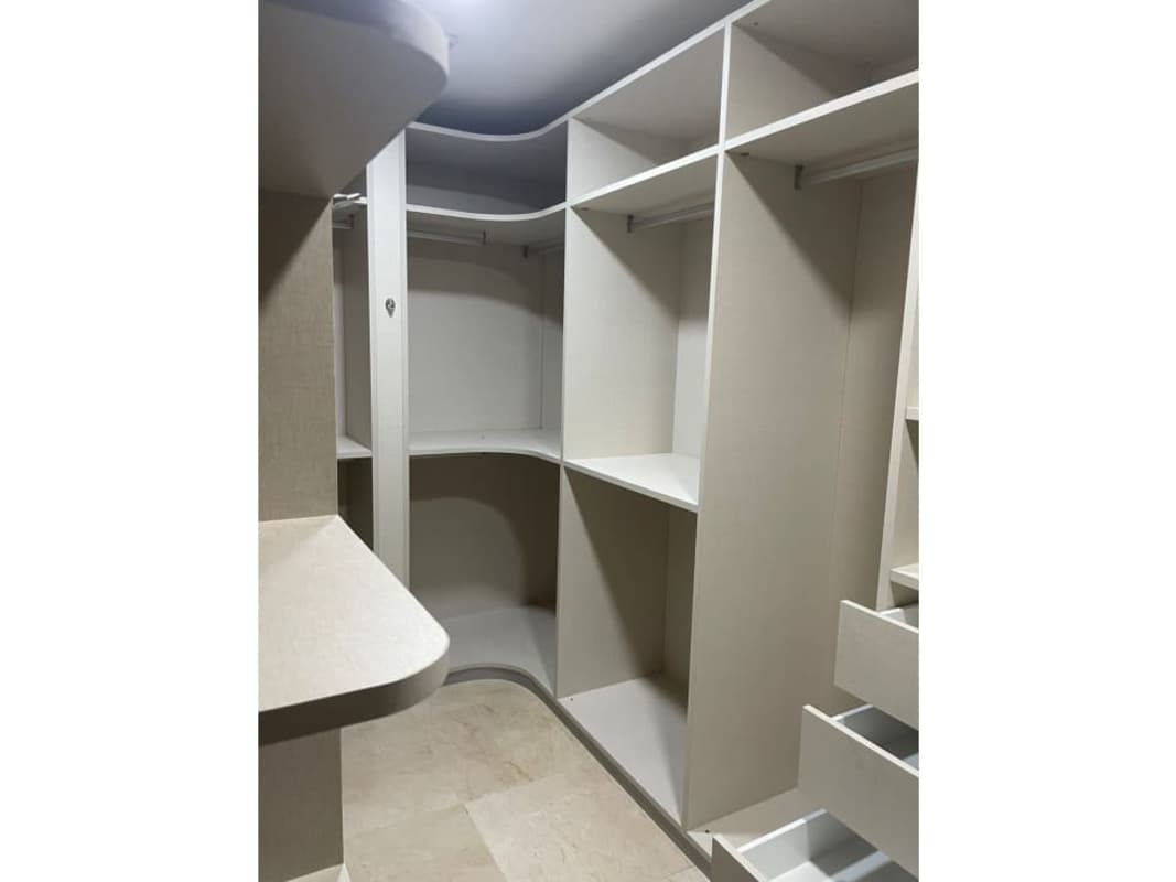 Bright bedroom with open closet design, modern finishes PH Punta Paitilla