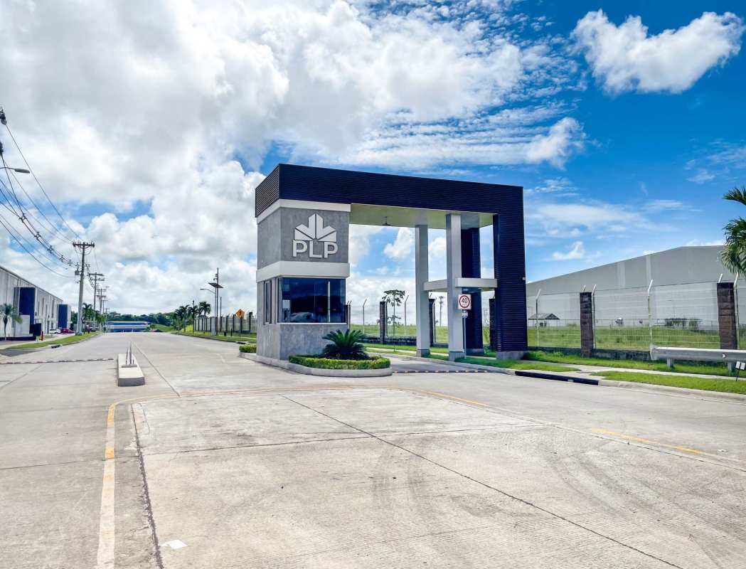 Gated modern security entrance to PLP Panama industrial estate