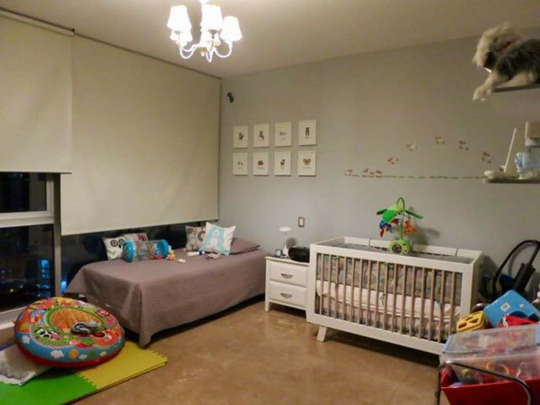 Kids bedroom with modern decor and city views luxury condo Punta Pacifica Panama