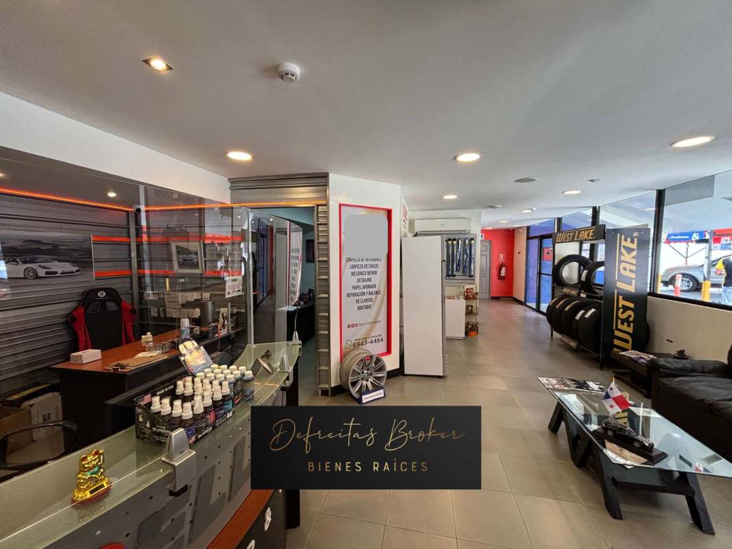 Modern private office with accent wall and AC inside Panama commercial property for sale