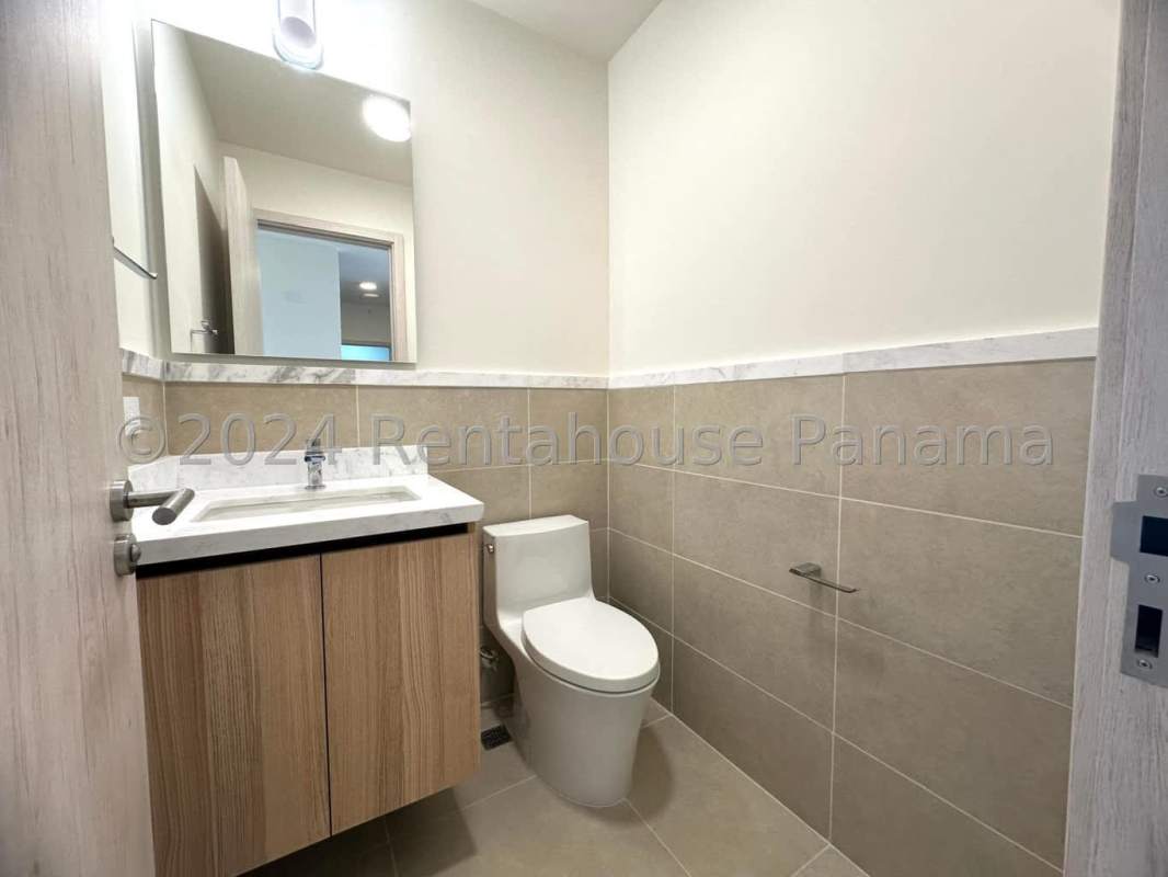 Luxury bathroom with glass shower and marble detailing Santa Maria Panama