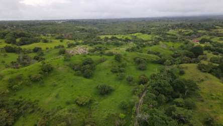 Rolling green landscape with mountain views perfect for development in El Higo Panama