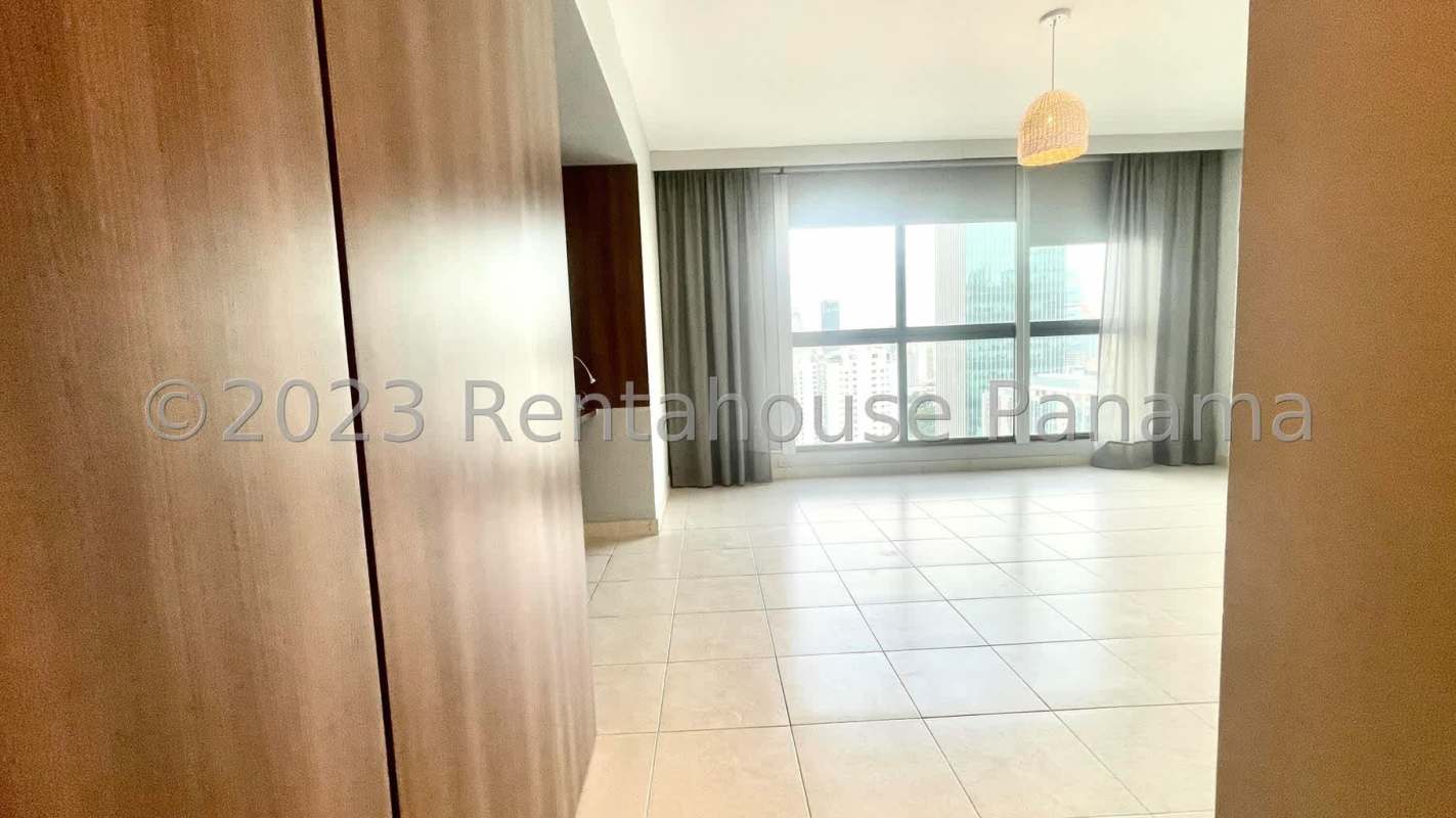 Elegant master bathroom marble counters double sink bathtub Ocean Park Punta Pacifica Panama