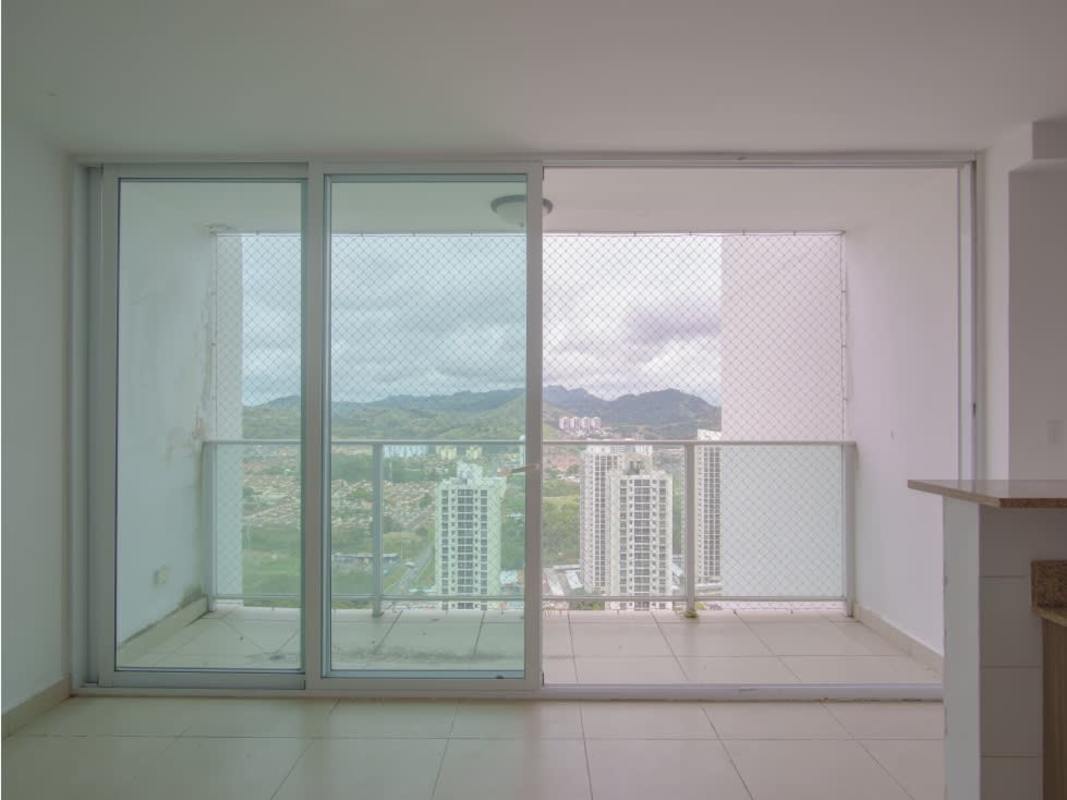 Apartment kitchen with granite countertop, cabinetry, double sink PH Kings Park Condado del Rey Panama City