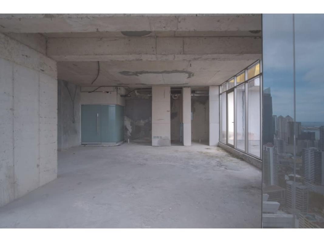 Unfinished commercial office space in Twist Tower ready for fit-out with panoramic views Panama City