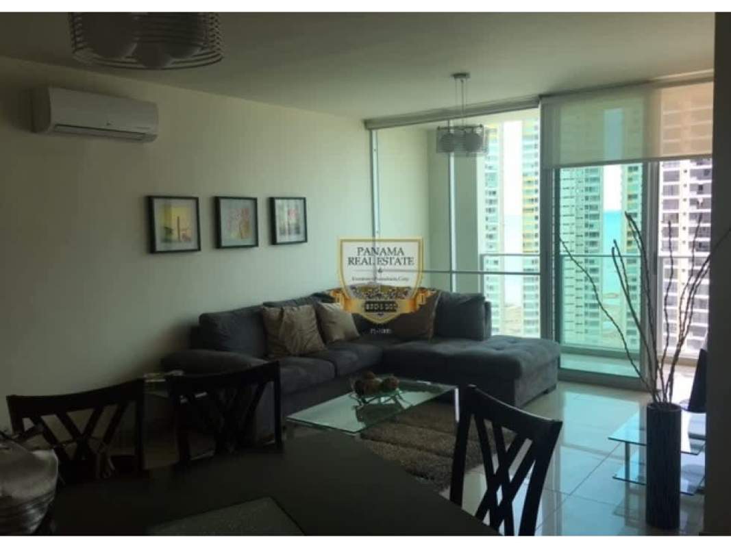 Modern closed kitchen with utility area at PH Waterview San Francisco Panama City