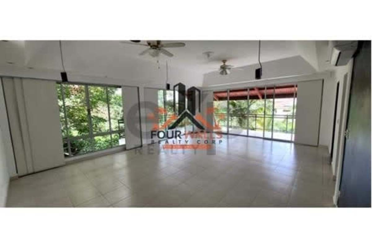 Luxury house living room with large windows, terrace access Albrook Panama