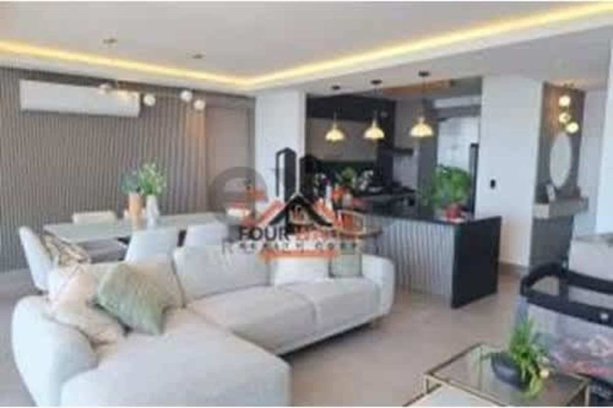 Spacious walk-in closet with custom cabinetry, lighting, and AC in Coco del Mar Panama PH Victory Wellness