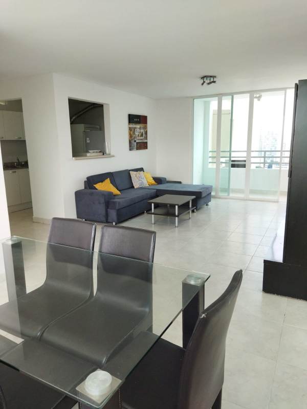 Open concept living dining area with balcony Edison Park Panama City apartment