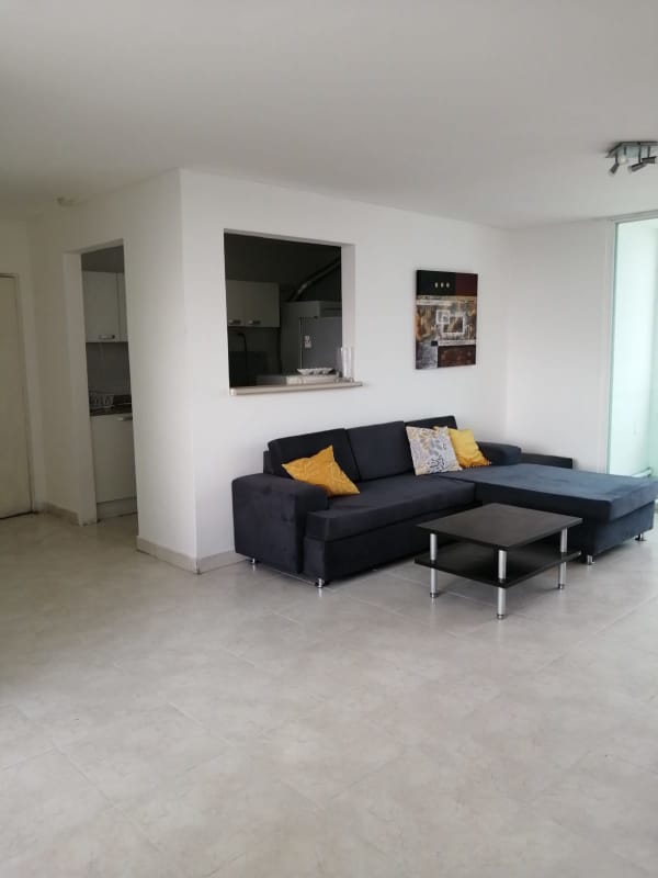 Compact laundry area with washer dryer kitchen Edison Park Panama