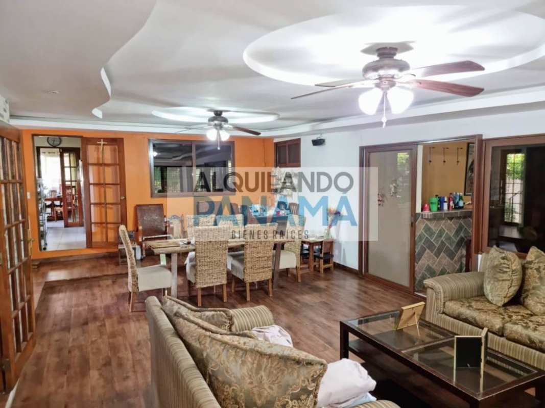 Outdoor patio with built-in brick barbecue and shaded garden space Betania Panama City