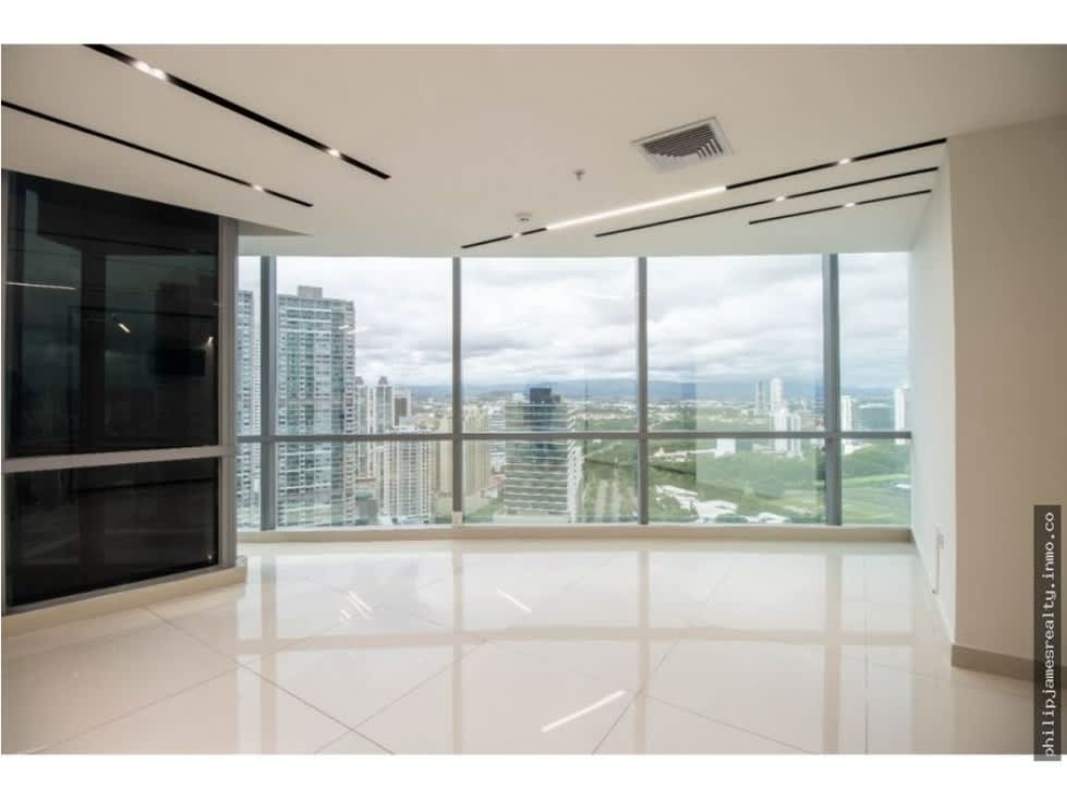 Large modern office area with bright windows in Financial Tower Costa del Este Panama