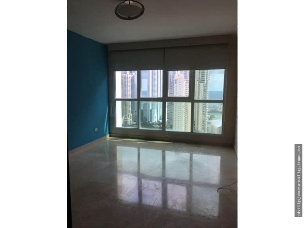 Spacious marble living room with city and ocean view PH Costa Pacifica Penthouse Panama