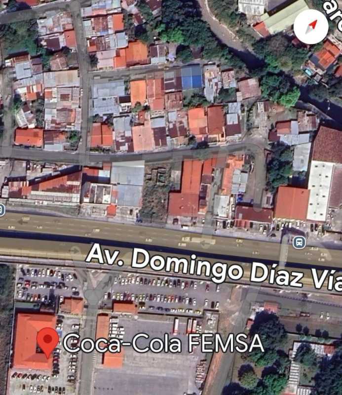 Satellite view of busy urban area with Coca-Cola FEMSA and main avenue in Panama City