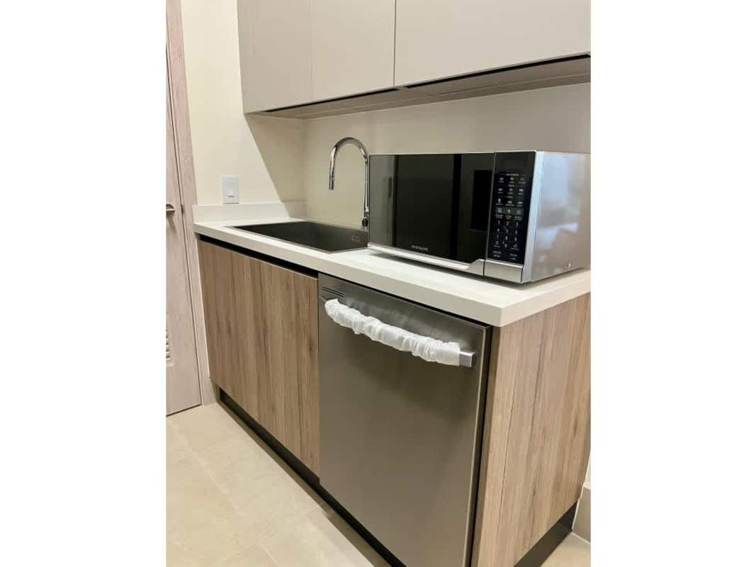 Luxury bathroom with glass shower and modern sink at PH Ocean House Santa María
