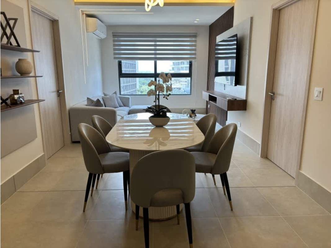 Bright master bedroom with panorama windows at PH Ocean House in Santa María Panama