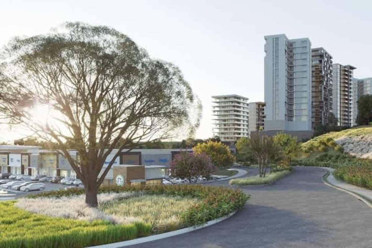 Aerial view Zen Brisas Garden towers and Brisas Capital Shopping Center Panama City