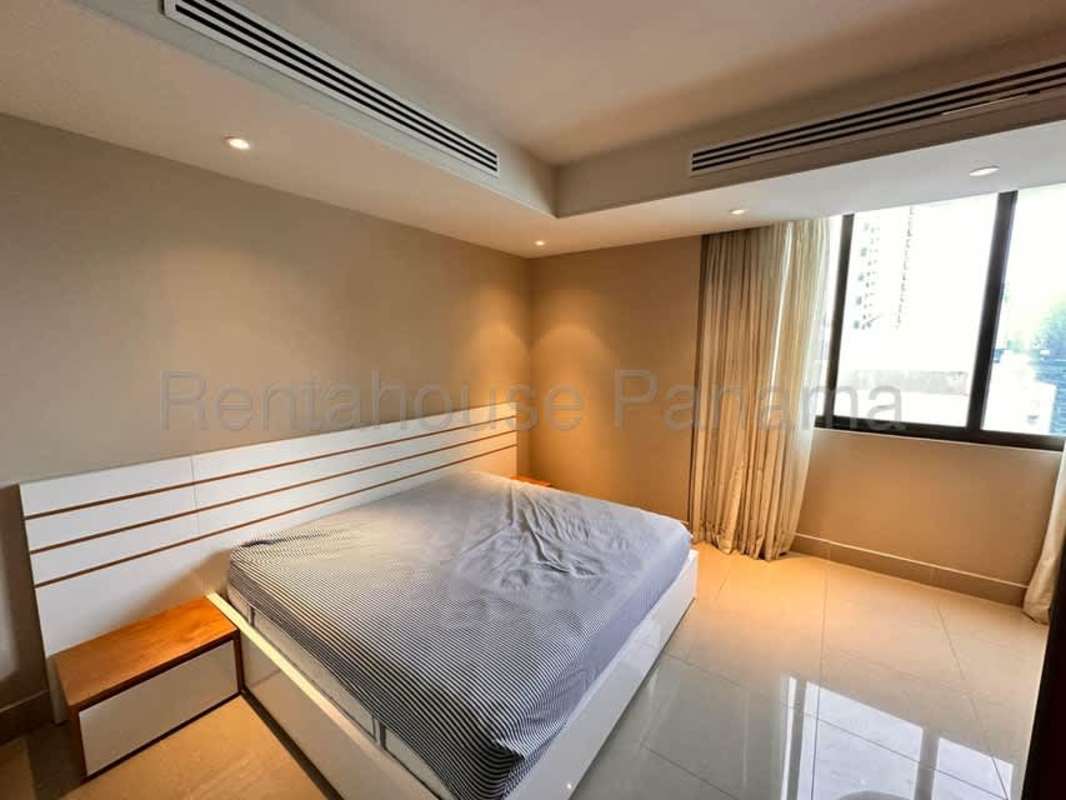 Large bedroom with ocean views, floor-to-ceiling windows penthouse Oceania Costa del Este