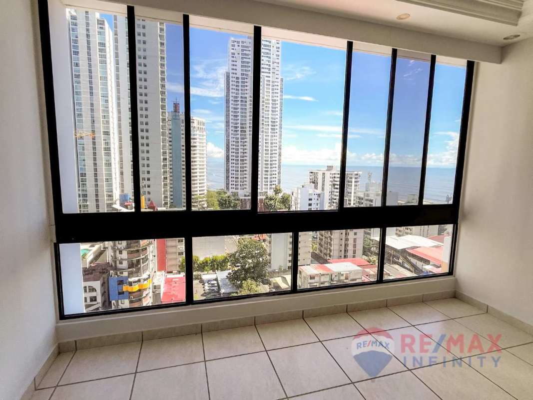 View from apartment overlooking Bay of Panama and city skyline Coco del Mar