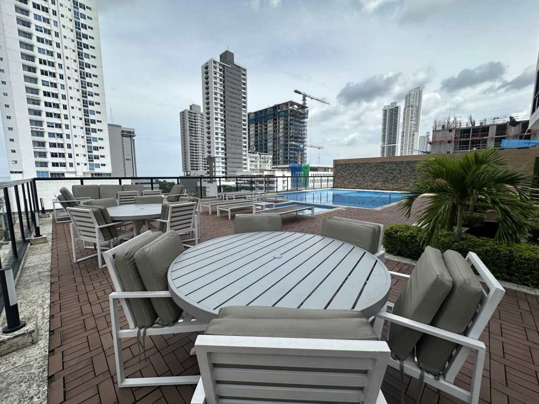 Rooftop pool with skyline and ocean views PH Balboa Bay Panama City