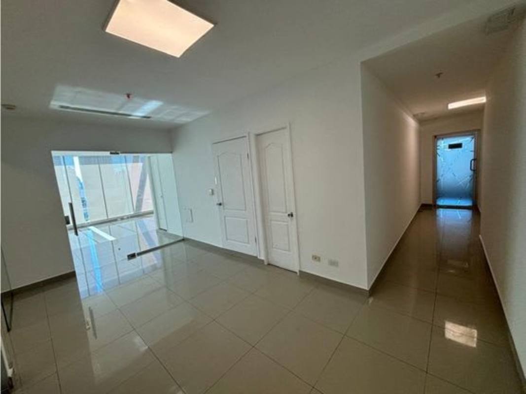 Spacious tiled office bathroom minimalist design PH Office 77 Panama