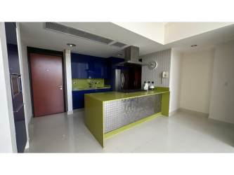 Contemporary kitchen with island, stainless steel appliances and granite at PH Mosaic Panama Pacifico