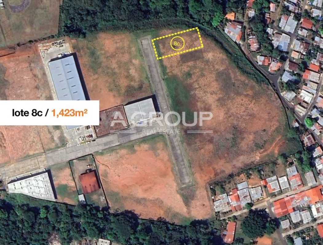 Aerial image of commercial lot labeled 8C measuring 1,423 sqm within PH Tocumen Storage park adjacent to warehouses