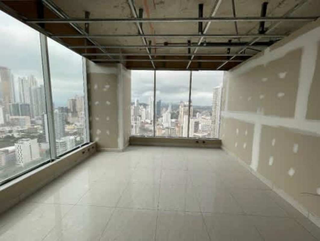 Commercial office space in shell condition overlooking city skyline at PH BICSA Tower Obarrio Panama City