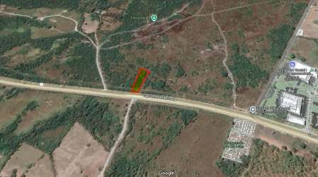 Aerial photo of commercial lot outlined on Pan-American Highway near Playa Blanca Panama