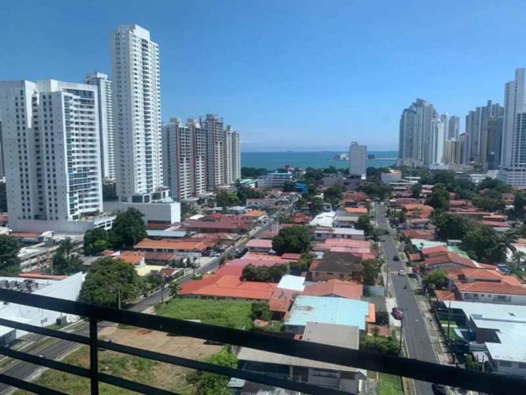 Panama City skyline commercial and residential towers ocean in background Plaza Morica for sale