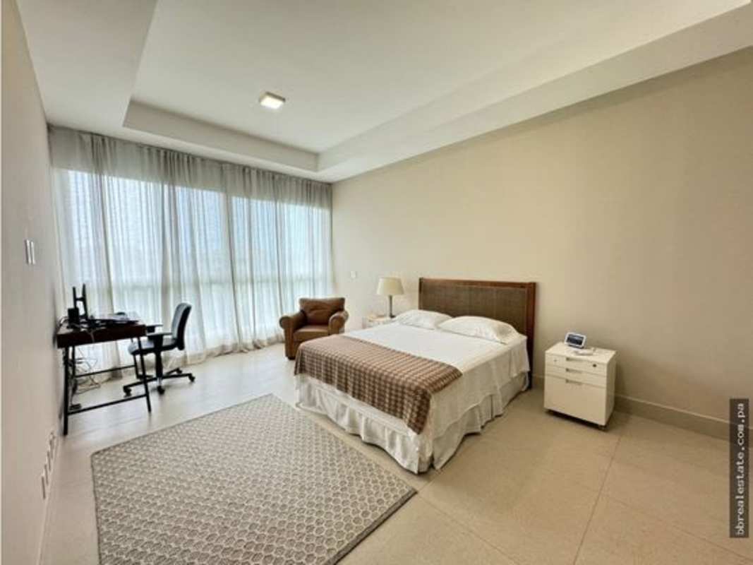 Modern bathroom with double sink, glass shower luxury house Santa Maria Panama