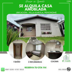 Single story furnished house rental with garden and secure windows Villa Karola Penonomé