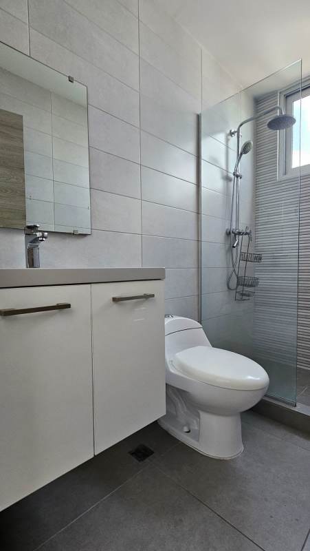 Granite countertop kitchen with stainless appliances furnished apartment PH La Cresta Bella Vista Panama City