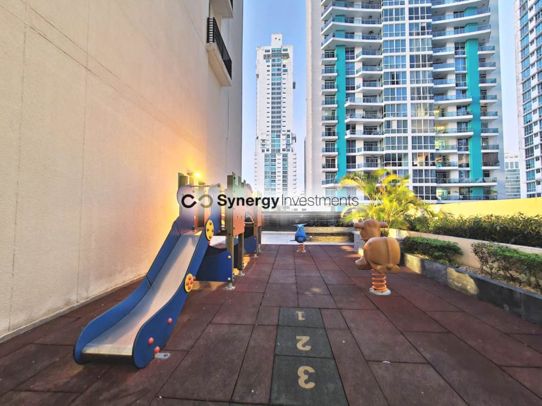 Stylish bathroom glass enclosed shower wooden vanity PH Dynasty Residences Bella Vista Panama