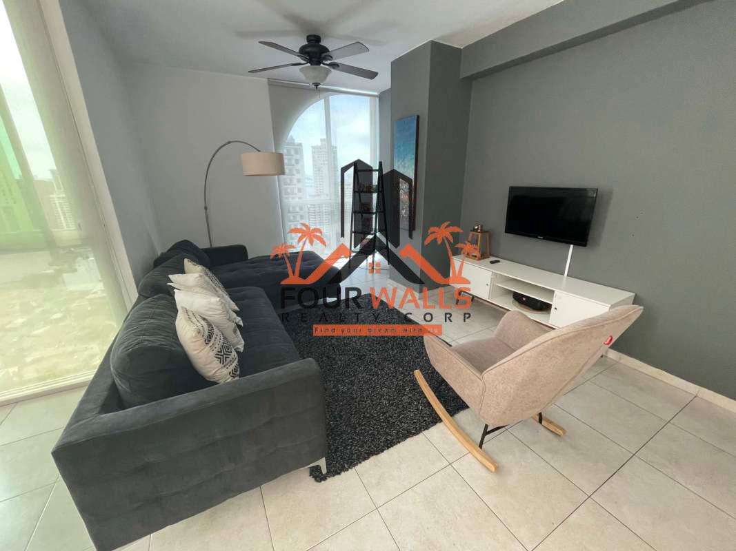 Modern bedroom with floor-to-ceiling windows, skyline views, PH The Seawaves Bella Vista