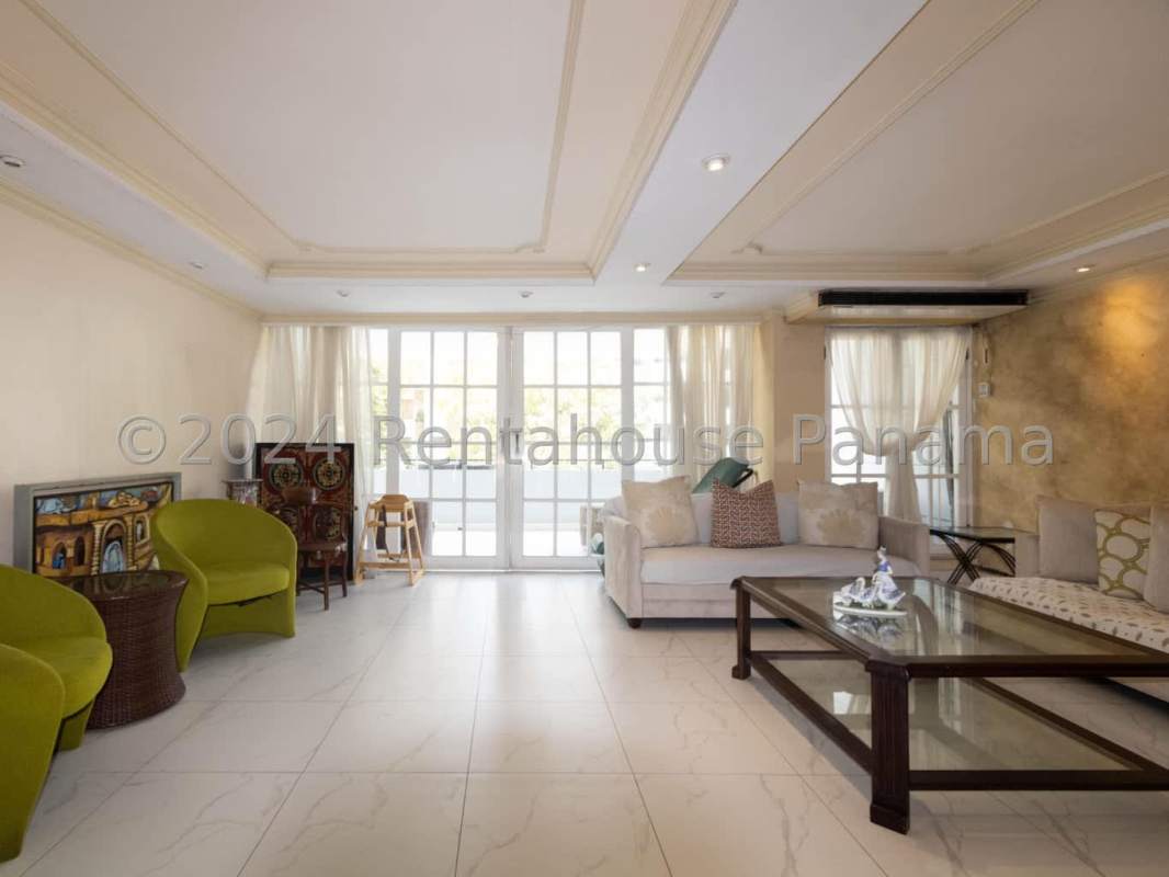 Spacious living dining area with access to private balcony in PH Paitilla Tower Punta Paitilla Panama