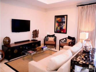 Expansive terrace overlooking gardens at Paseo de las Casas Buenaventura Panama beachfront apartment