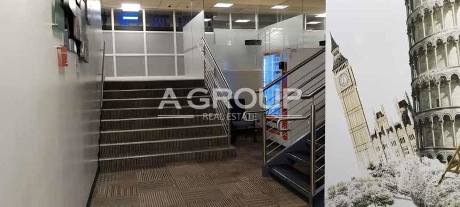 Contemporary interior staircase inside commercial tower Marbella Panama