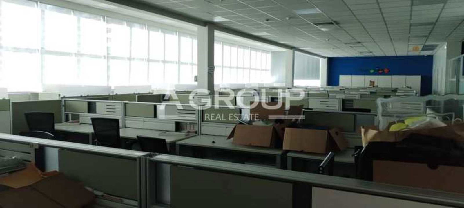 Bright open plan office with windows and cubicles Marbella Panama
