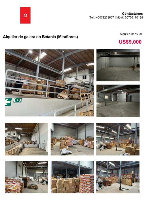 Large open warehouse storage area with high ceilings and industrial beams in Betania Panama