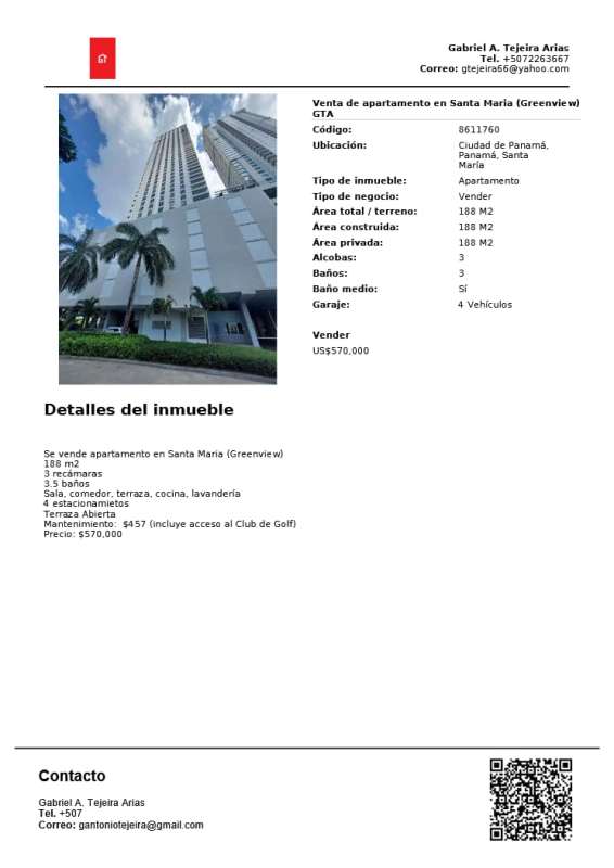 Spacious living room with floor-to-ceiling windows and golf course views in Costa del Este Panama