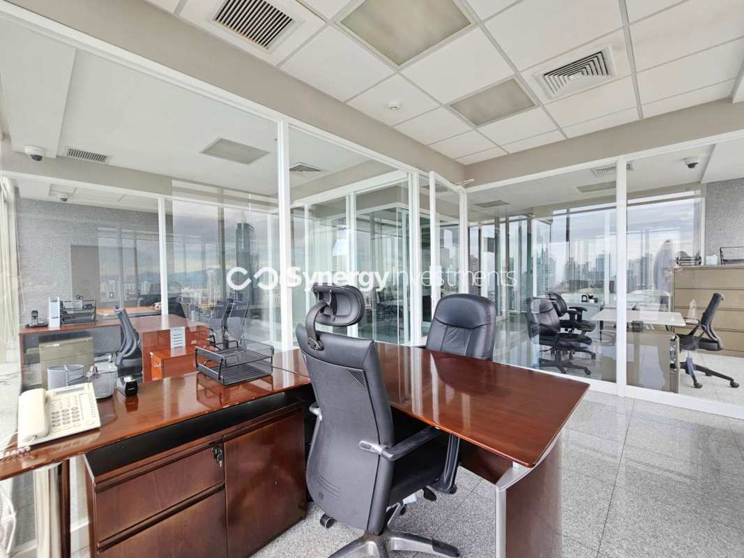 Lobby area with signage opportunity in commercial office for sale PH BICSA Tower Panama City