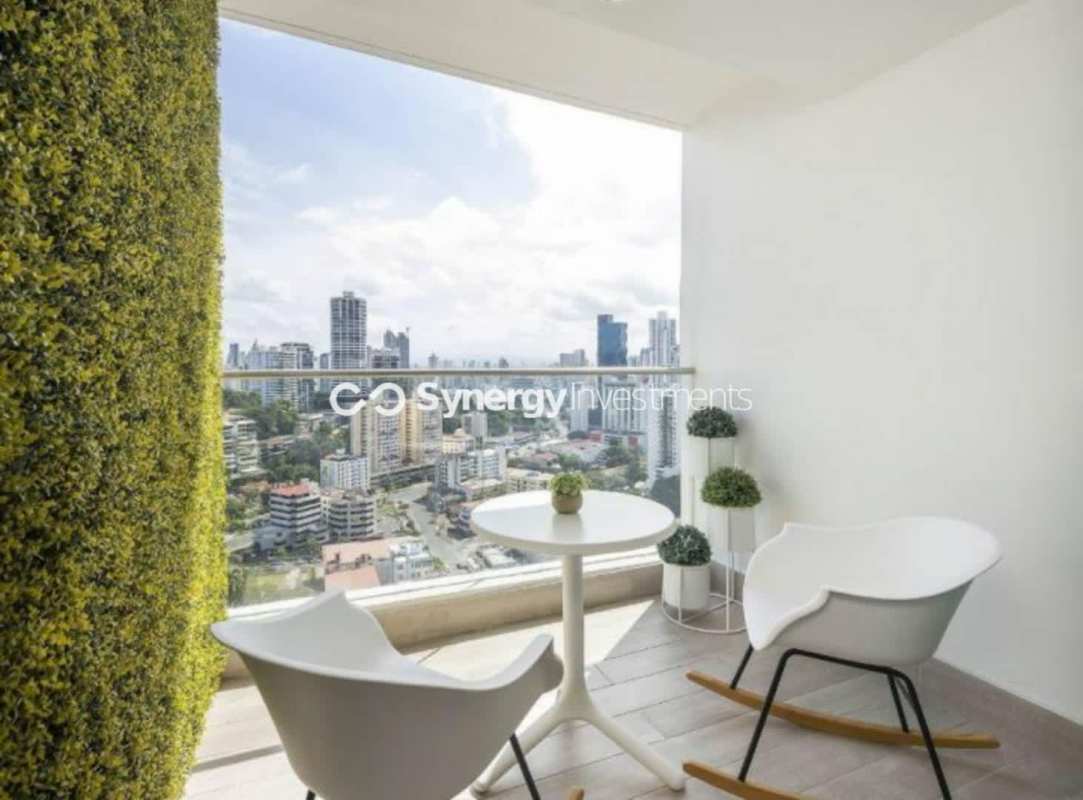 Furnished second bedroom closet and split AC for rent Bella Vista Panama apartment