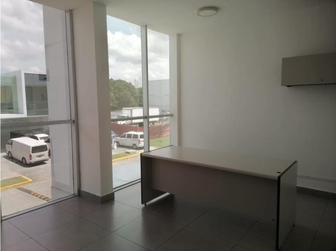 Modern office space with windows inside commercial unit Panama Viejo Business Center