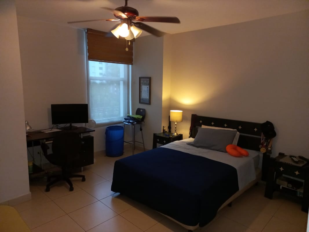 Comfortable bedroom with built-in closet, large window, city views at PH Tao Tower Panama