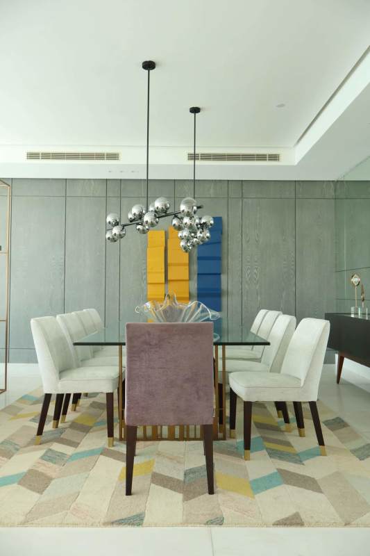 Spacious dining area with panoramic sea view at PH The Residences Punta Pacífica Panama City