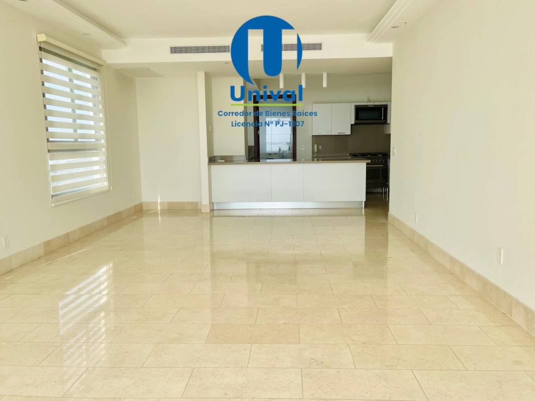 Spacious living room with marble floors balcony access panoramic view PH Greenview Panama