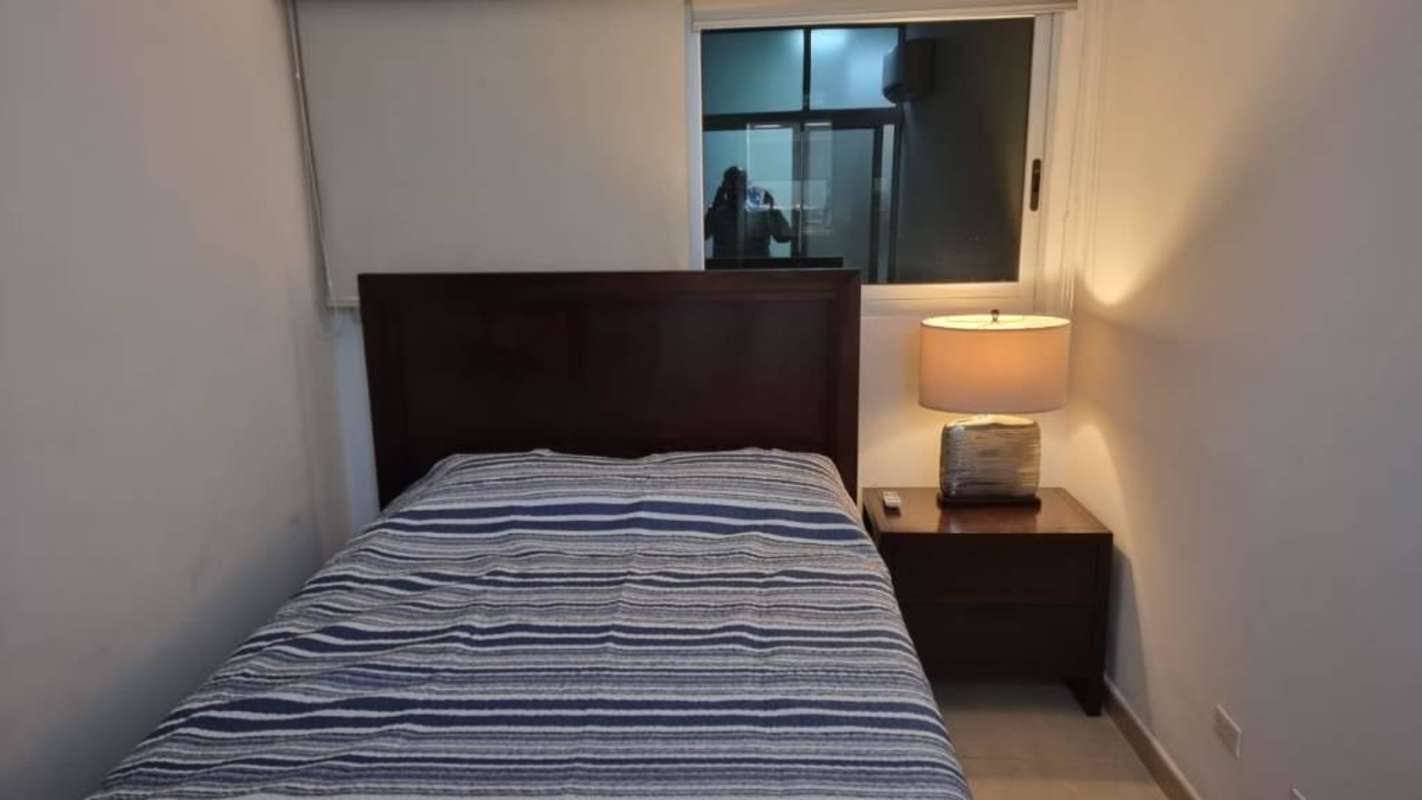 Second bedroom with city skyline views at PH BICSA on Avenida Balboa Panama City