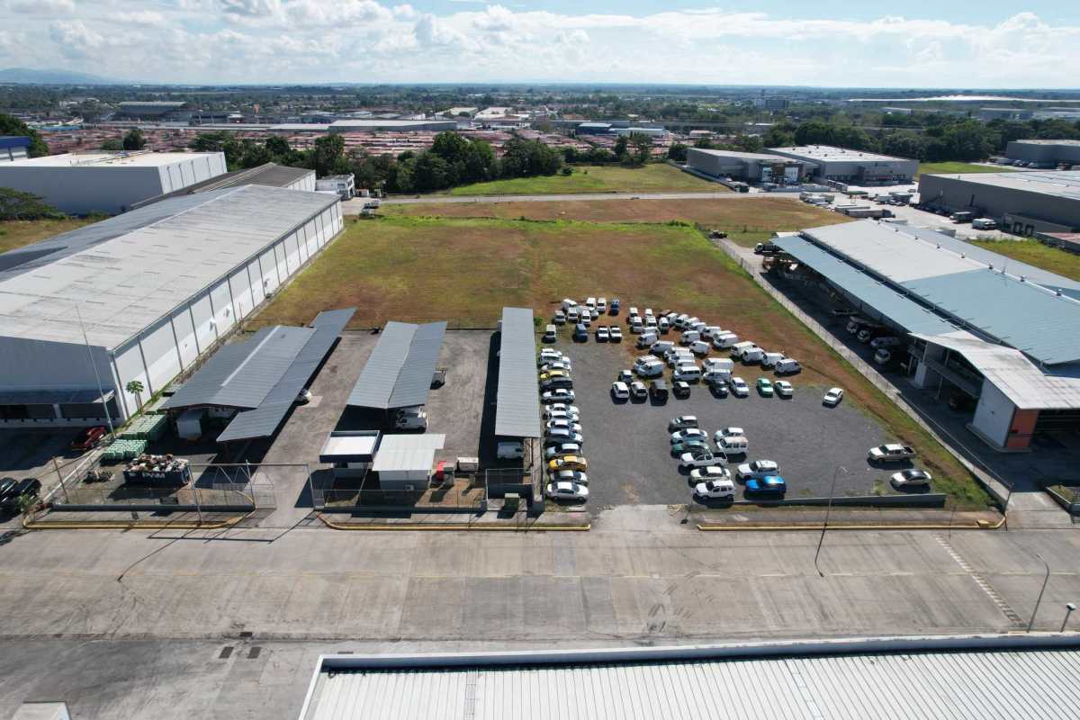 Aerial view warehouse logistics lot industrial Panama Tocumen area