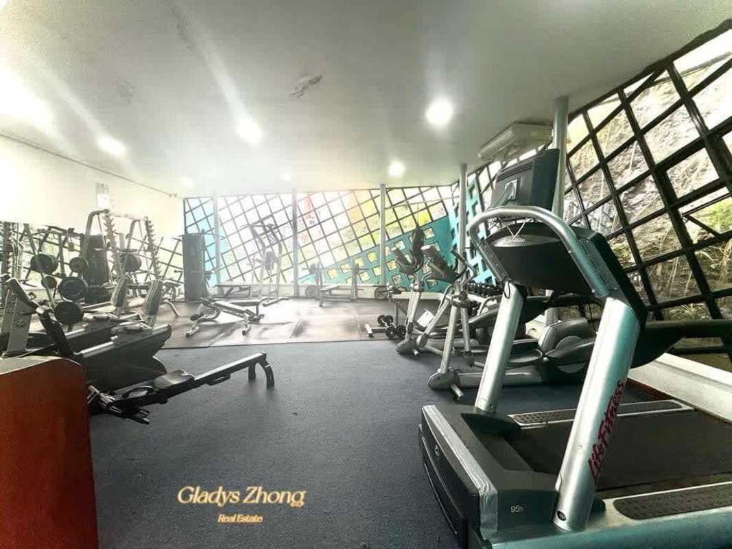 Indoor gym with cardio and weight equipment in PH Pacific Hills Dos Mares Panama